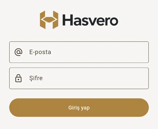 Mobil uygulama giriş ekranı: e-posta, şifre ve Giriş yap düğmesi
